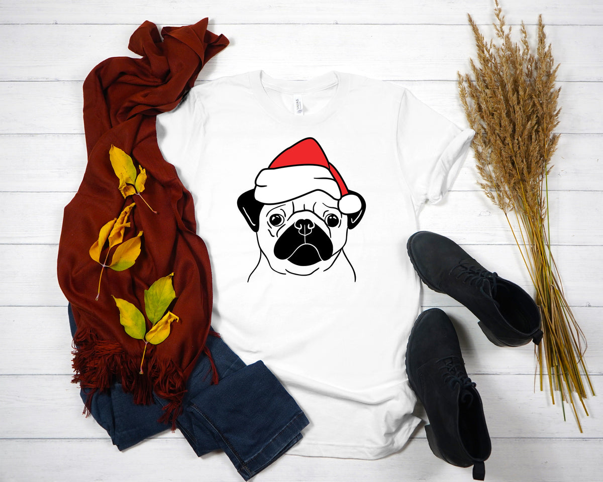 Santa Pug Christmas Shirt: Family Matching Pajama Tee