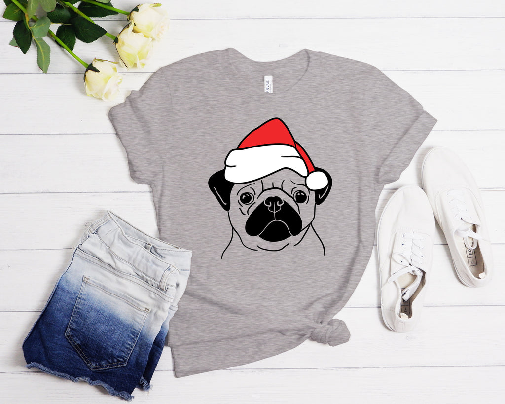 Santa Pug Christmas Shirt: Family Matching Pajama Tee