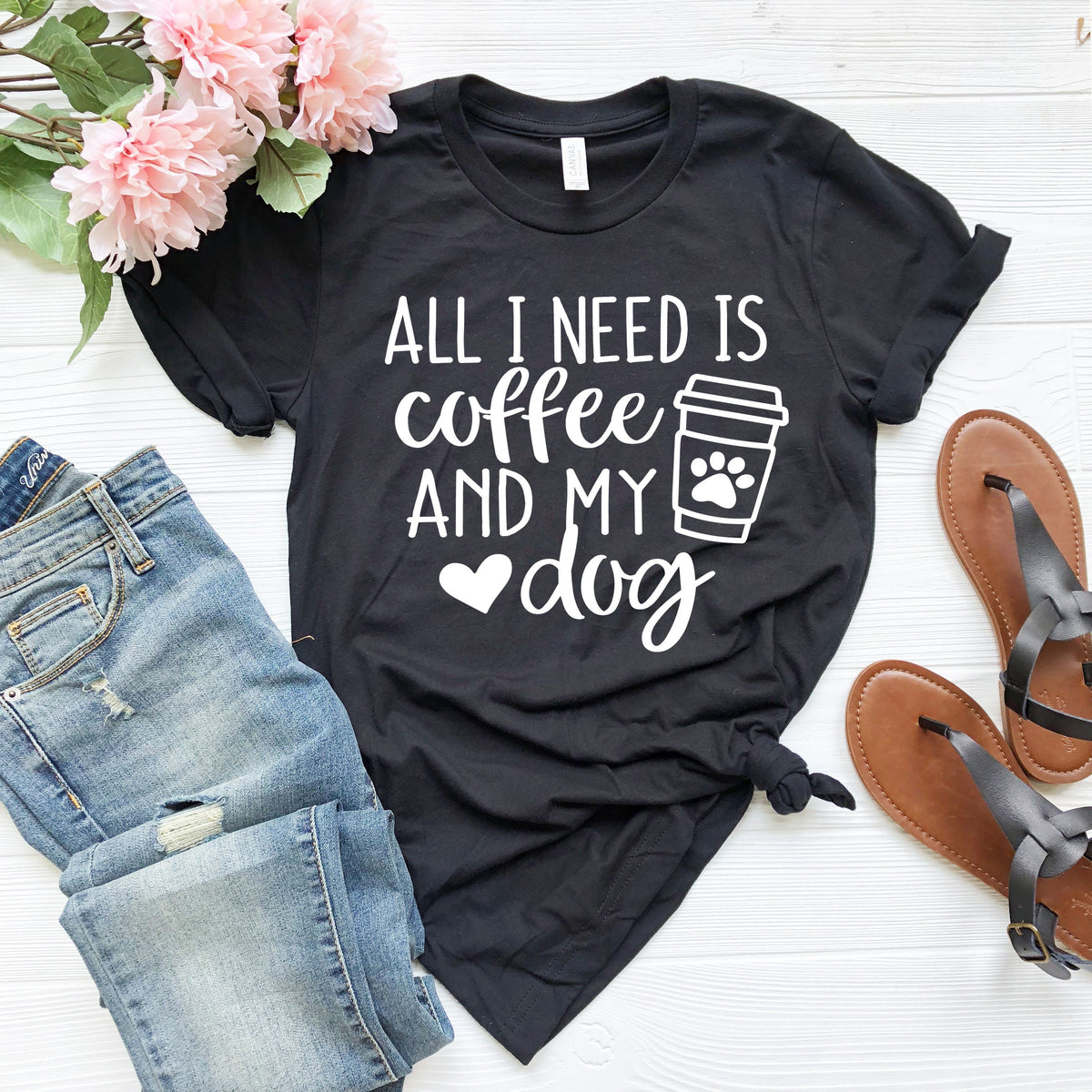 Dog Mom Shirt – Coffee and Dog Lover Tee
