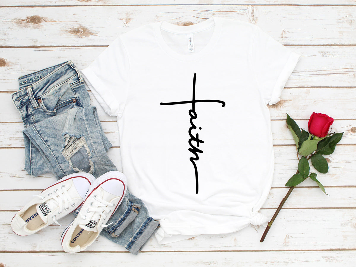Faith Cross T-shirt: Christian Religious Shirt