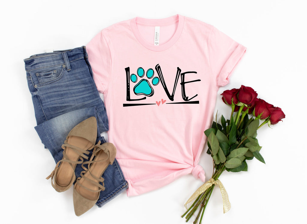Dog Paw Love T-Shirt: Animal Lover Gift