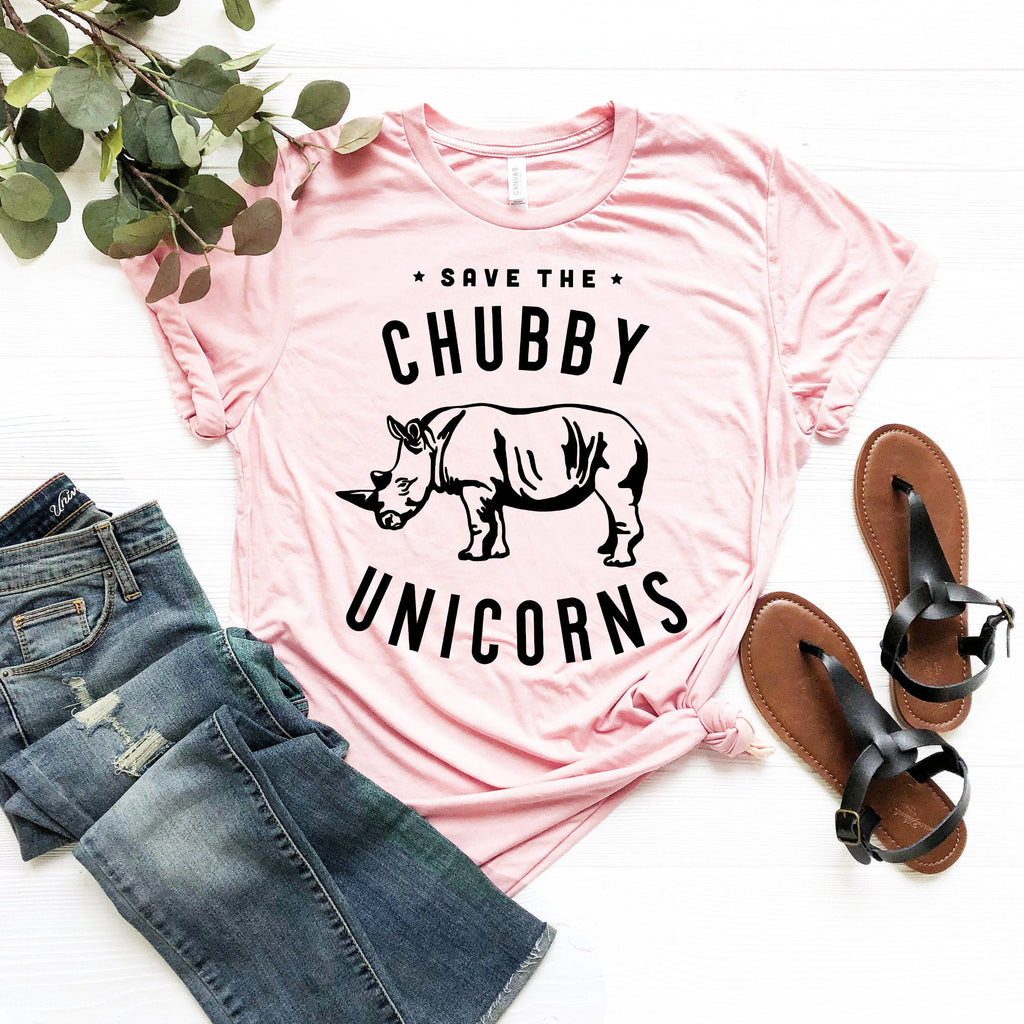 Save The Chubby Unicorns T-Shirt, Funny Rhino Tee