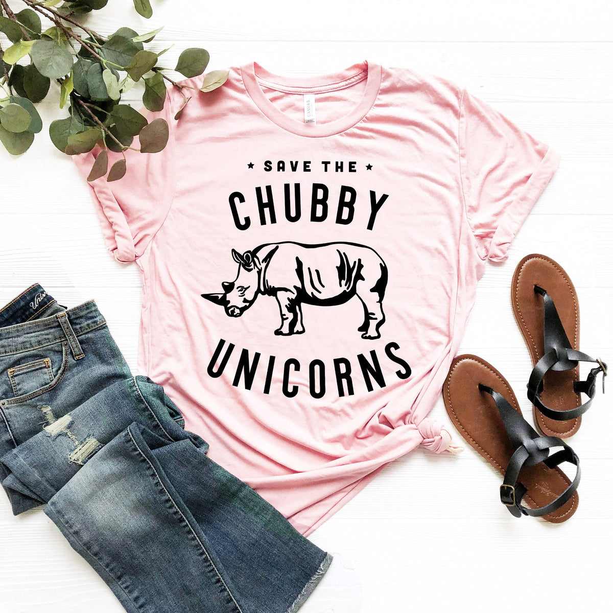 Save The Chubby Unicorns T-Shirt, Funny Rhino Tee