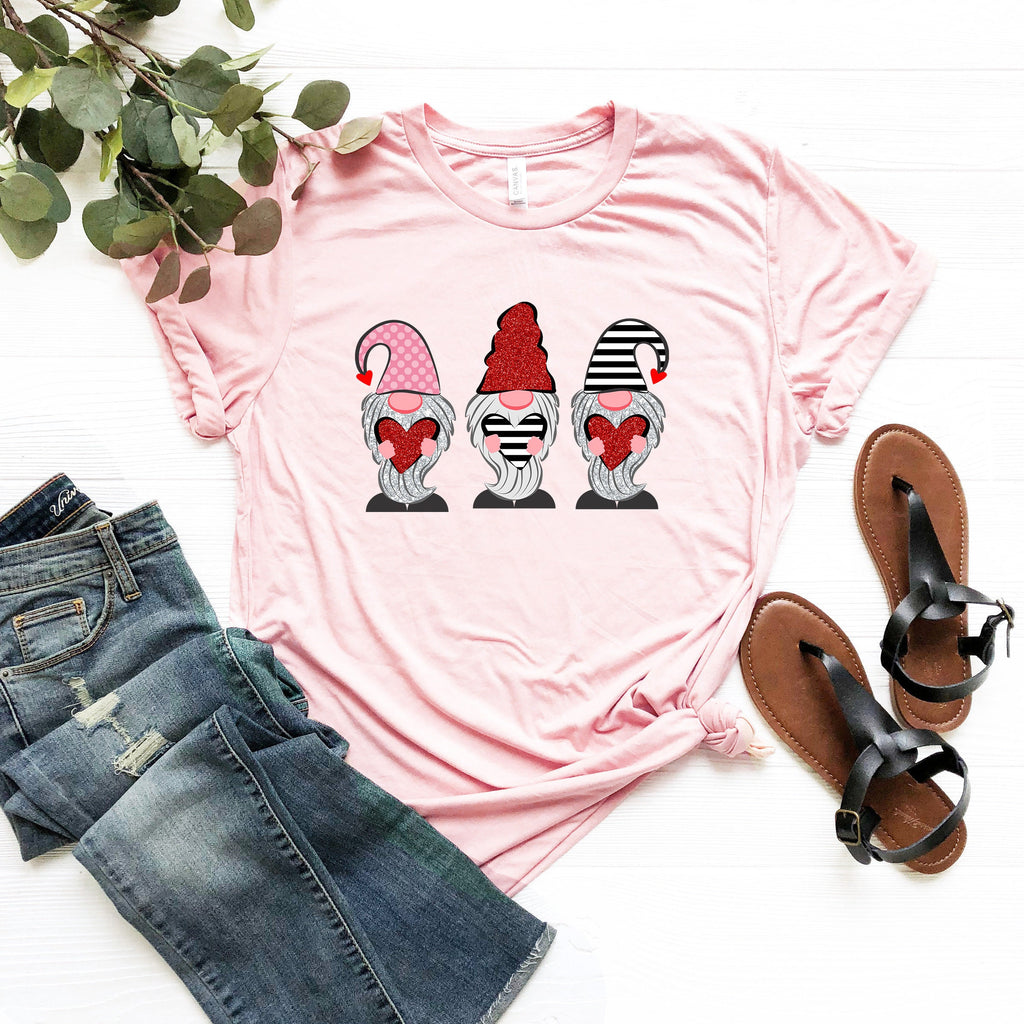 Gnomes Valentines Day Shirt, Heart Graphic Tee