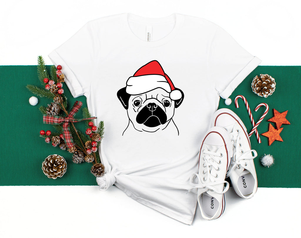 Santa Pug Christmas Shirt: Family Matching Pajama Tee