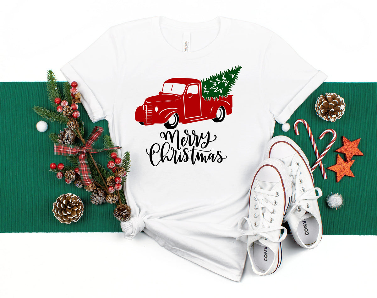 Christmas Tree Farm Shirt: Red Truck Holiday Tee
