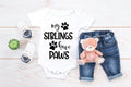 My Siblings Have Paws Baby Bodysuit, Funny Shower Gift
