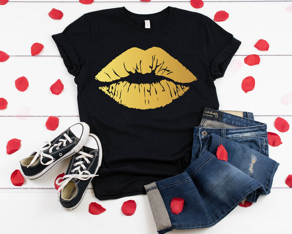 Lips Kiss Valentine's Day Shirt: Women's Graphic Tee