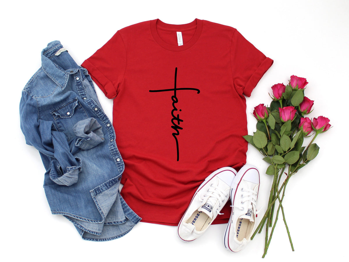 Faith Cross T-shirt: Christian Religious Shirt