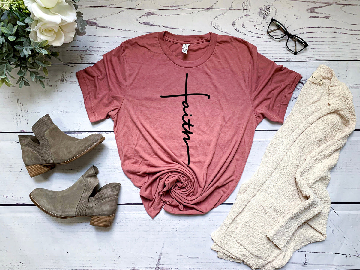 Faith Cross T-shirt: Christian Religious Shirt