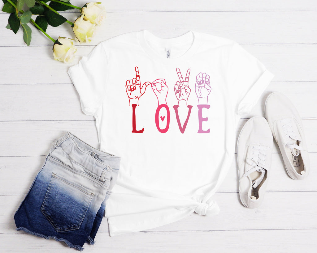 Valentines Day ASL Love Shirt: Sign Language Tee