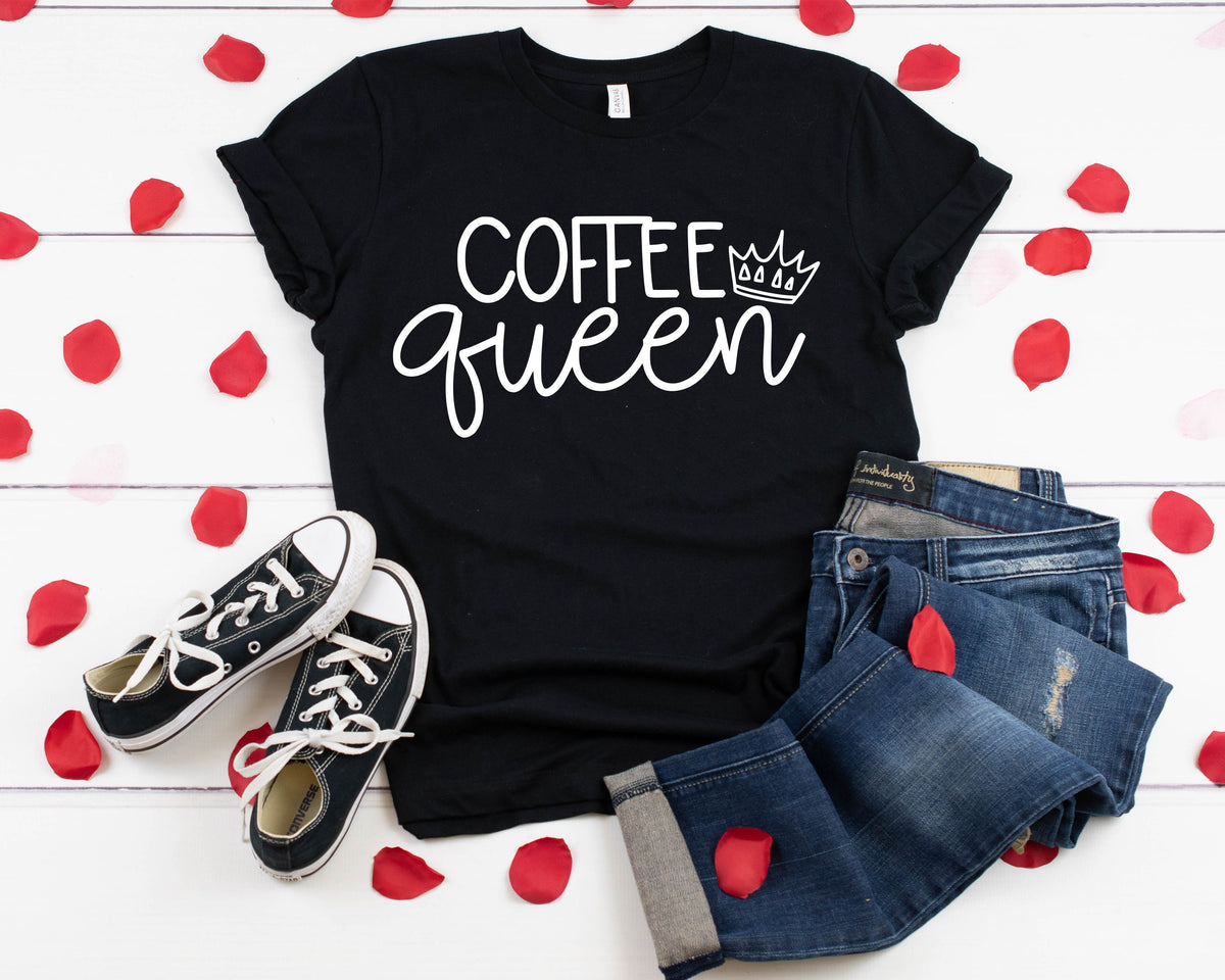 Coffee Queen Shirt: Funny Caffeine T-Shirt, Coffee Lover Gift