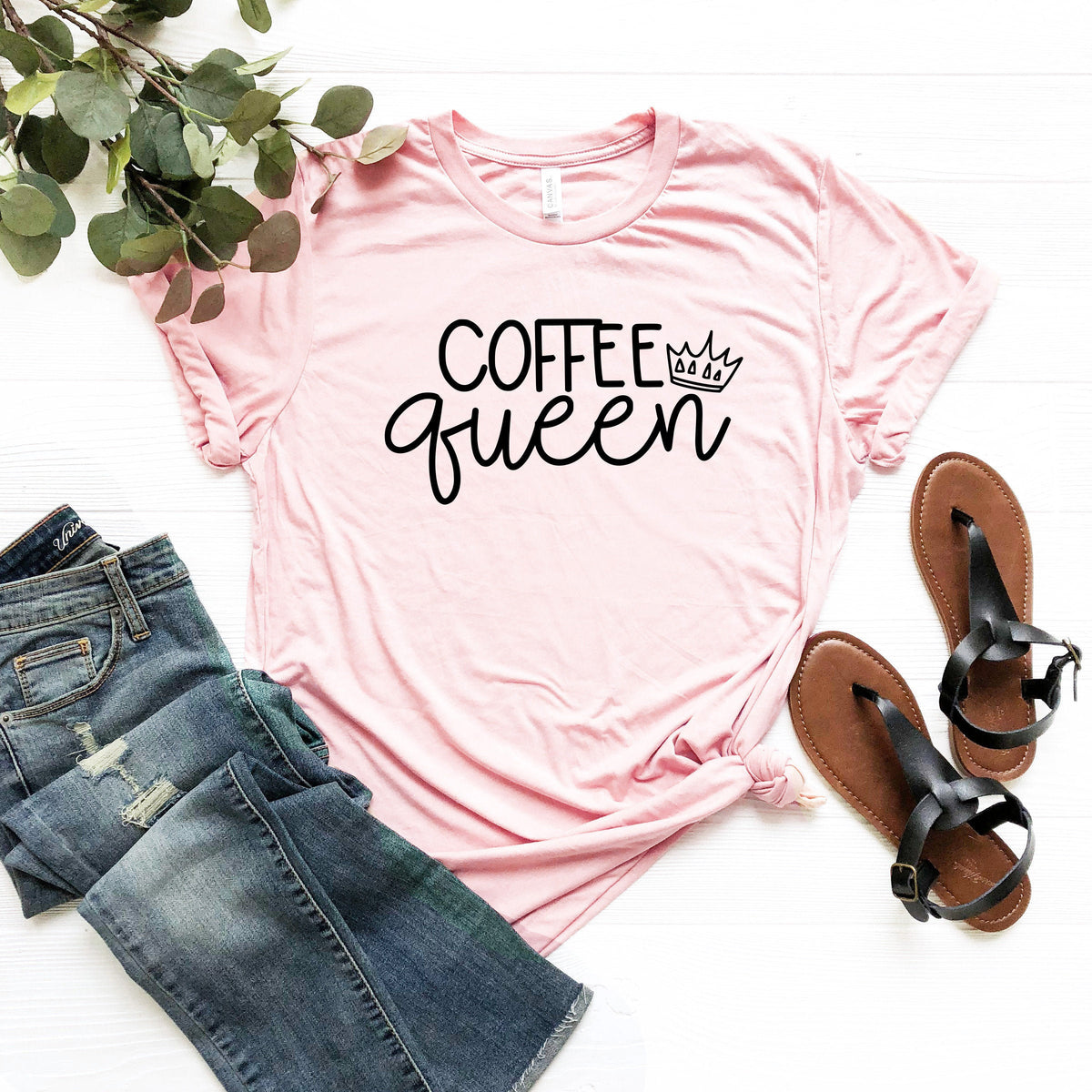 Coffee Queen Shirt: Funny Caffeine T-Shirt, Coffee Lover Gift