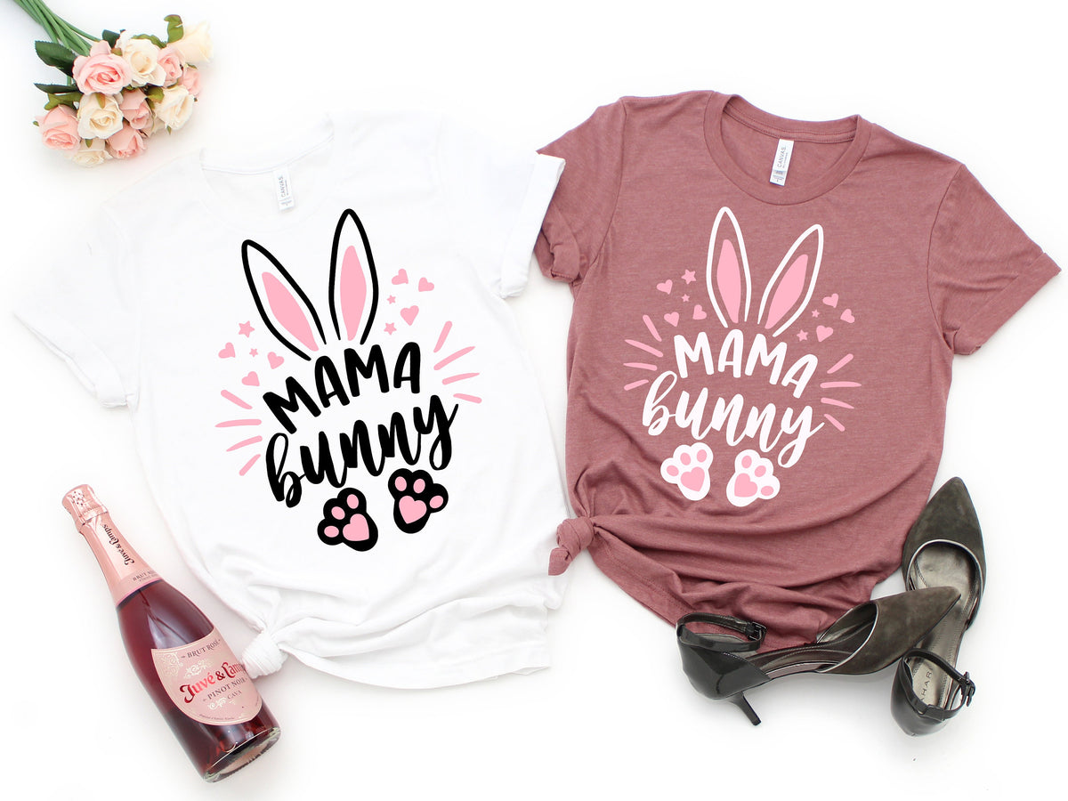 Mama Bunny Easter T-Shirt: Mom Bunny Party Outfit