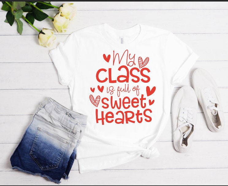 Teacher Shirt: Vintage Rainbow, Sweet Hearts Class