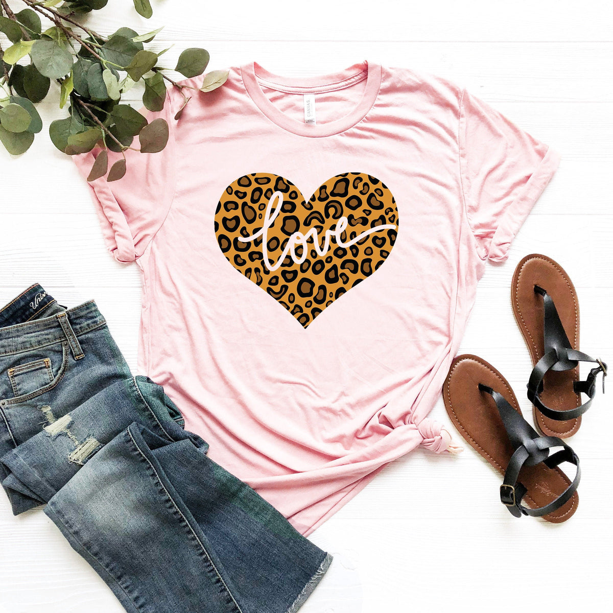 Leopard Heart Valentines Day Shirt: Women's Love Tee