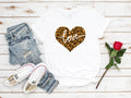 Leopard Heart Valentines Day Shirt: Women's Love Tee