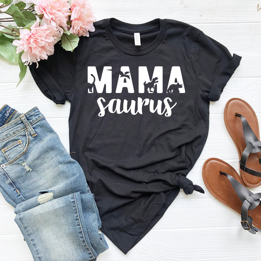 Mama Saurus Shirt: Dinosaur Mom T-Shirt, Funny Wife Gift