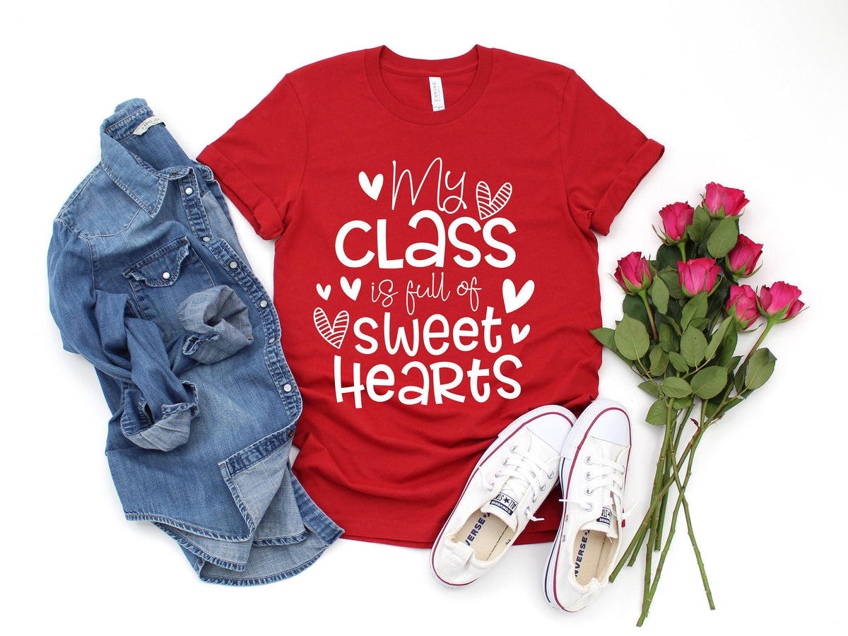 Teacher Shirt: Vintage Rainbow, Sweet Hearts Class