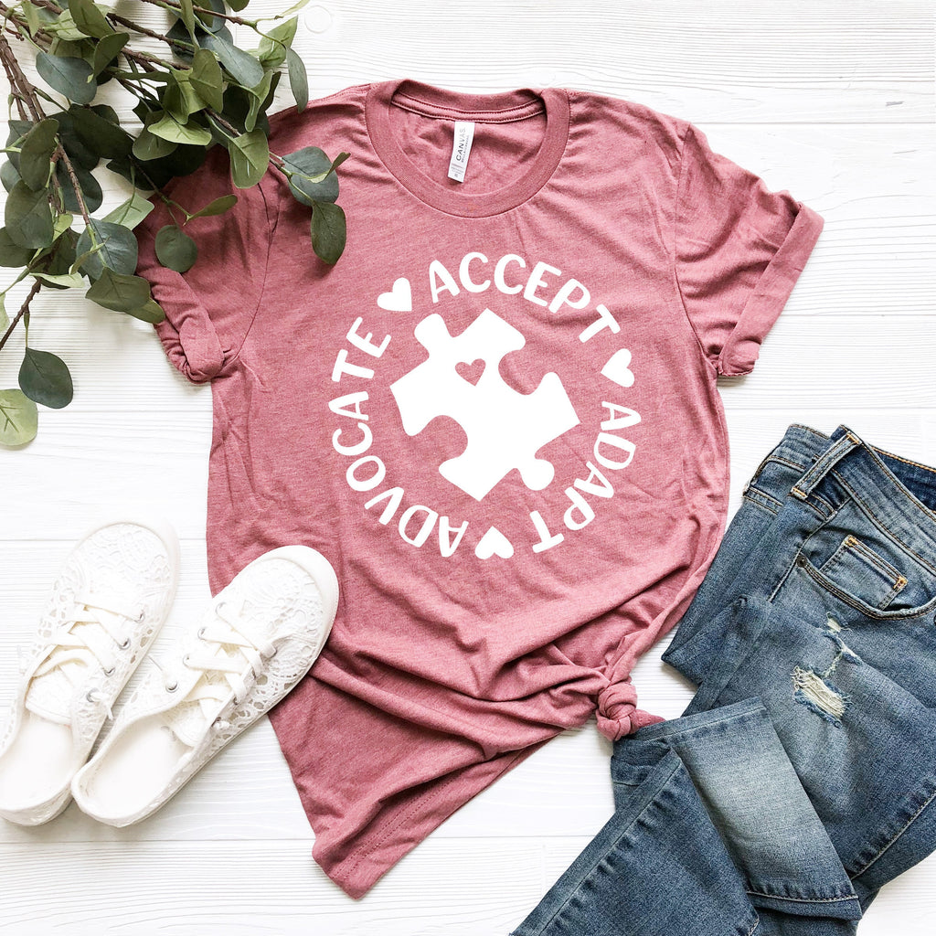 Autism Awareness Shirt: Love Needs No Words, Puzzle Piece Tee