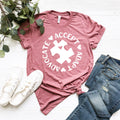 Autism Awareness Shirt: Love Needs No Words, Puzzle Piece Tee