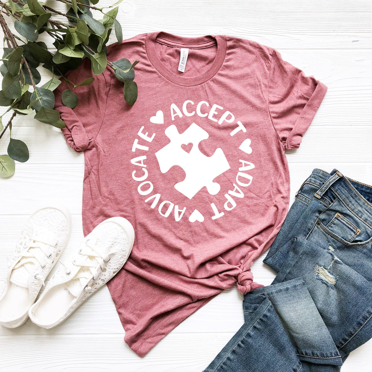 Autism Awareness Shirt: Love Needs No Words, Puzzle Piece Tee