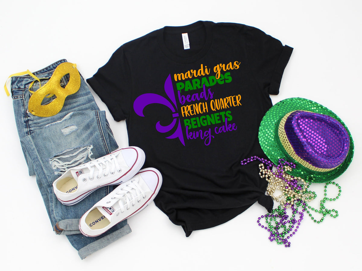 Mardi Gras T-Shirt: Beads, Parades