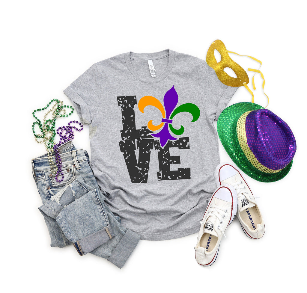 Mardi Gras Love T-Shirt: Fleur-de-lis NOLA Costume Tee
