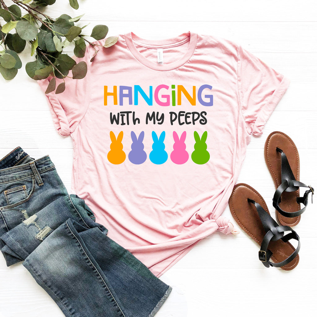 Hanging With My Peeps Easter Shirt: Funny Bunny Tee