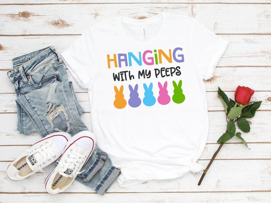 Hanging With My Peeps Easter Shirt: Funny Bunny Tee