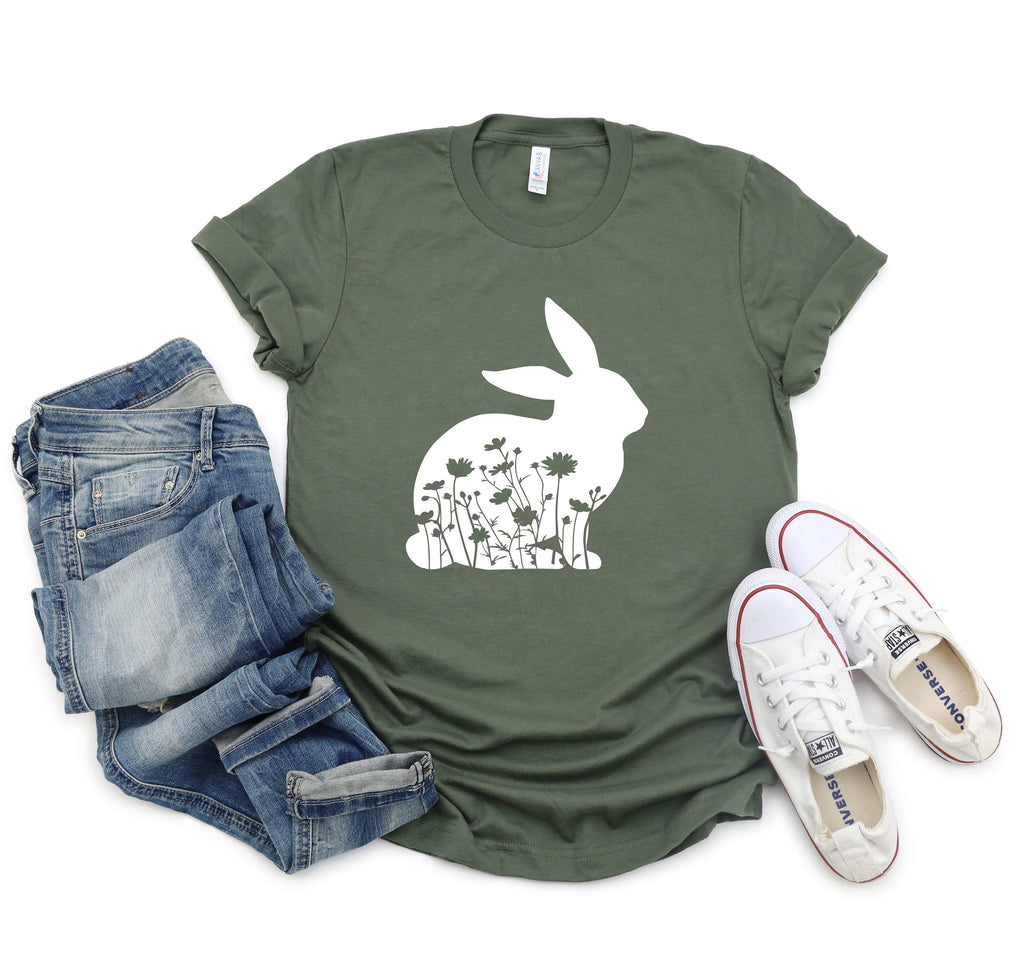 Floral Easter Bunny Shirt: Women's Spring Tee