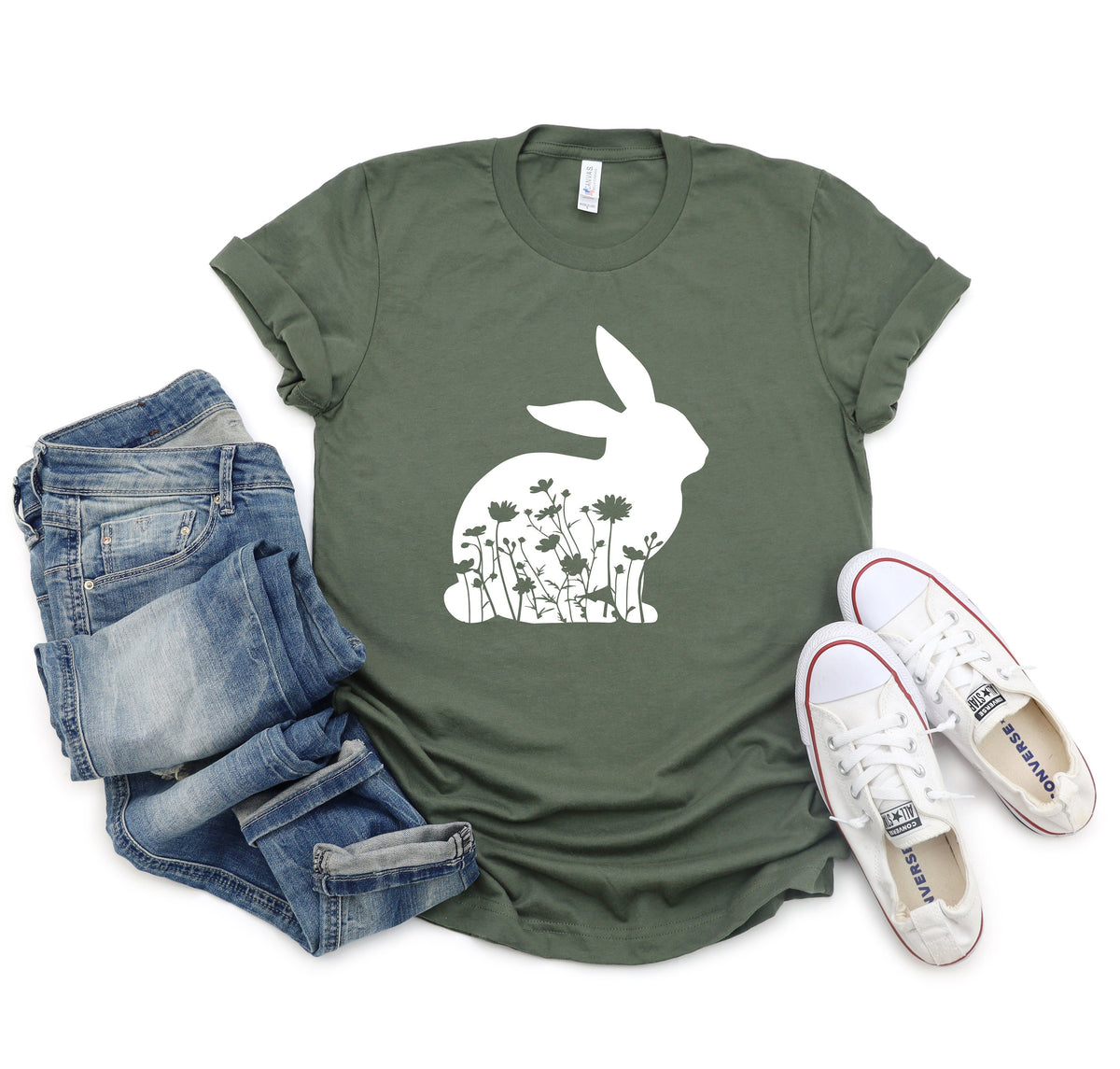Floral Easter Bunny Shirt: Women's Spring Tee