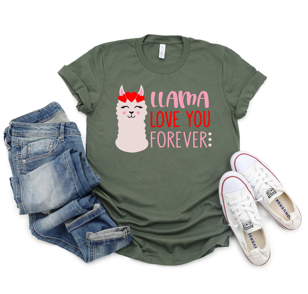 Llama Love You Forever Valentine's Day Shirt: Matching Couple Tee