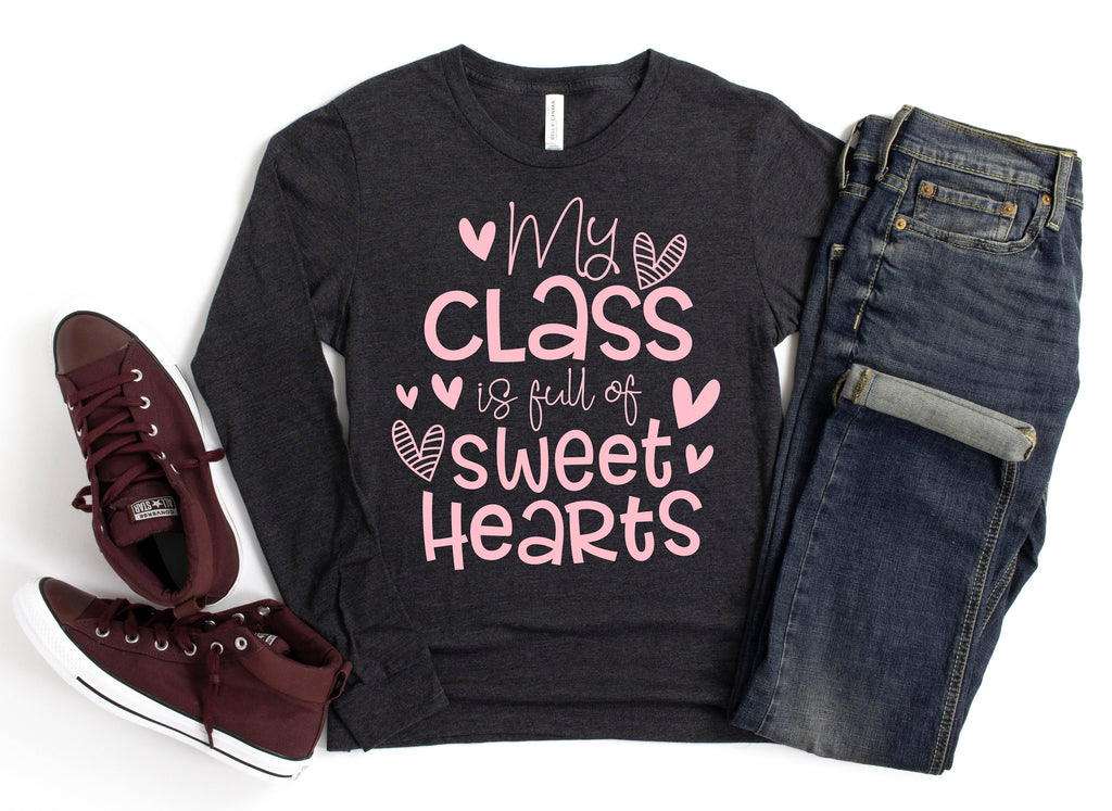 Valentine's Day Teacher T-Shirt, My Class Full Of Sweet Hearts Unisex Tee