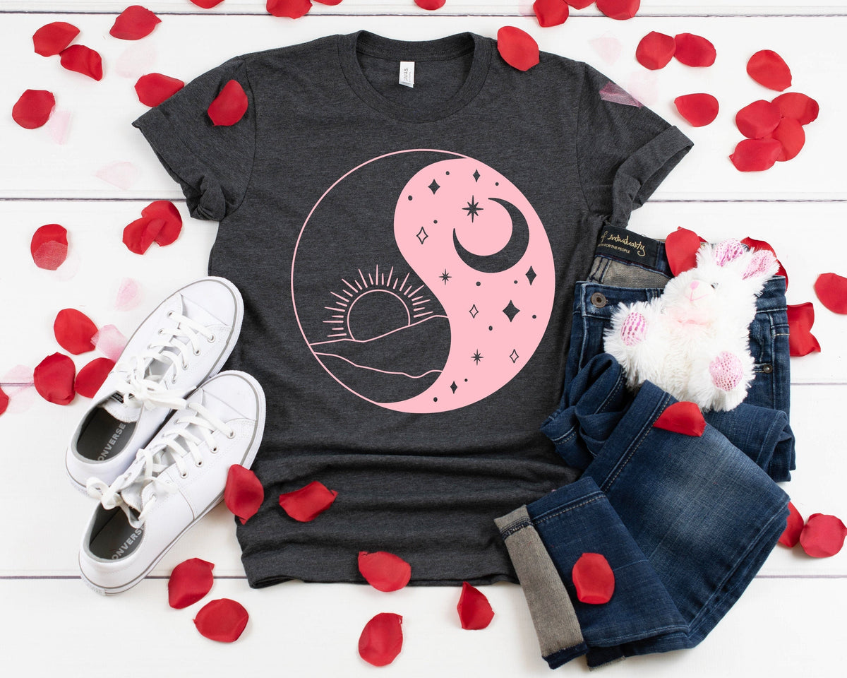Sun and Moon Yin Yang Shirt: Mystical Boho Tee
