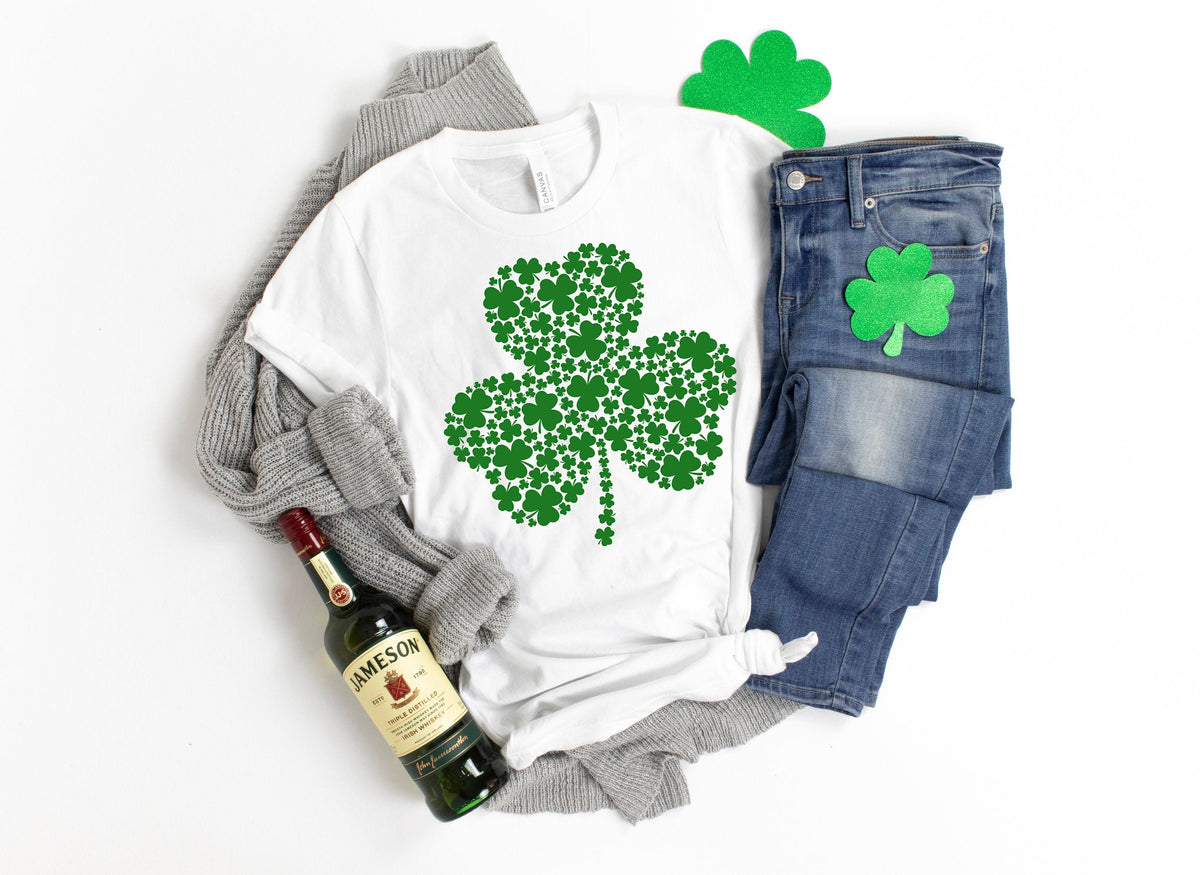 Womens St. Patrick's Day Shamrock Tee: Clover Shirt