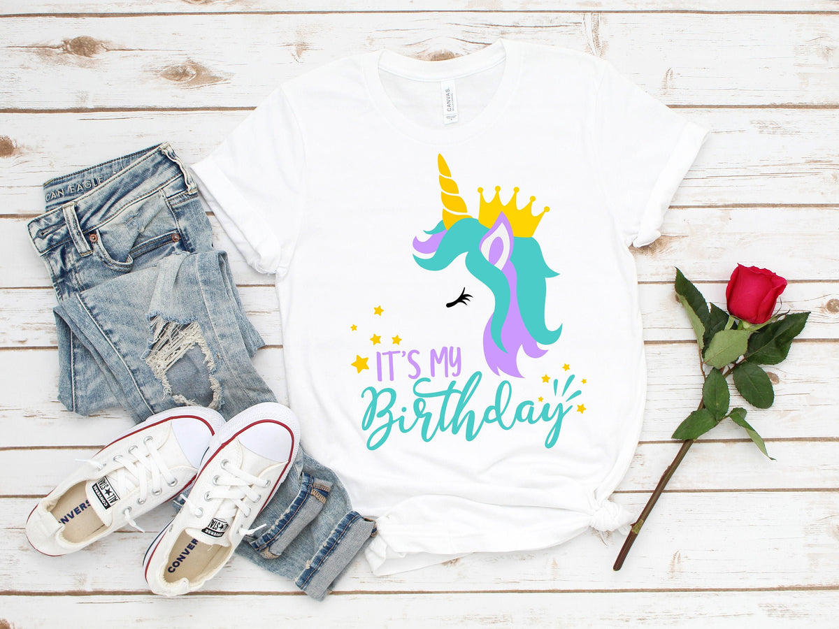 Birthday Girl Unicorn Shirt: Girls Birthday Party Tee