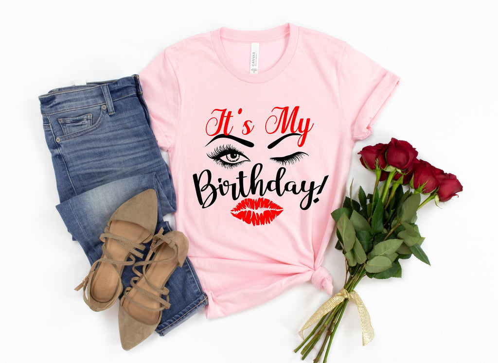 Eyelash Lips Birthday Shirt: Queen Birthday Party Gift