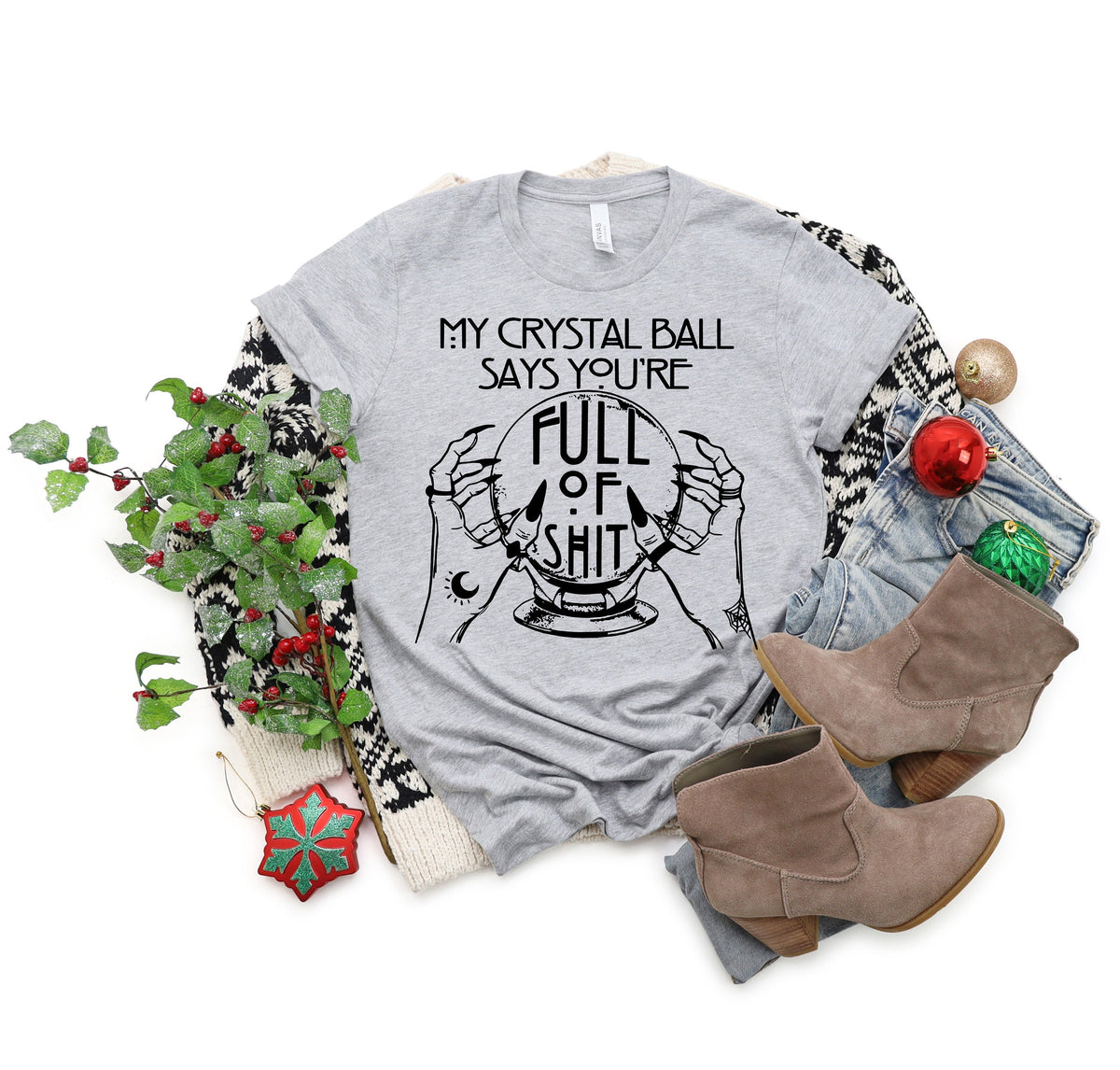 Fortune Teller Shirt: Crystal Ball, Mystical Witch, Goth Halloween