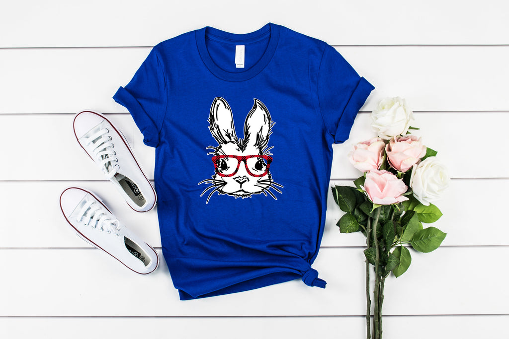Easter Bunny with Glasses Shirt, Cute Easter Tee