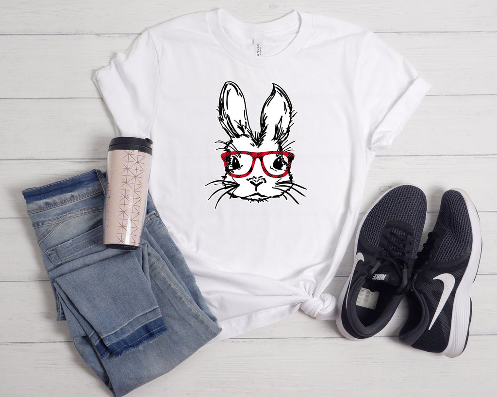 Easter Bunny with Glasses Shirt, Cute Easter Tee
