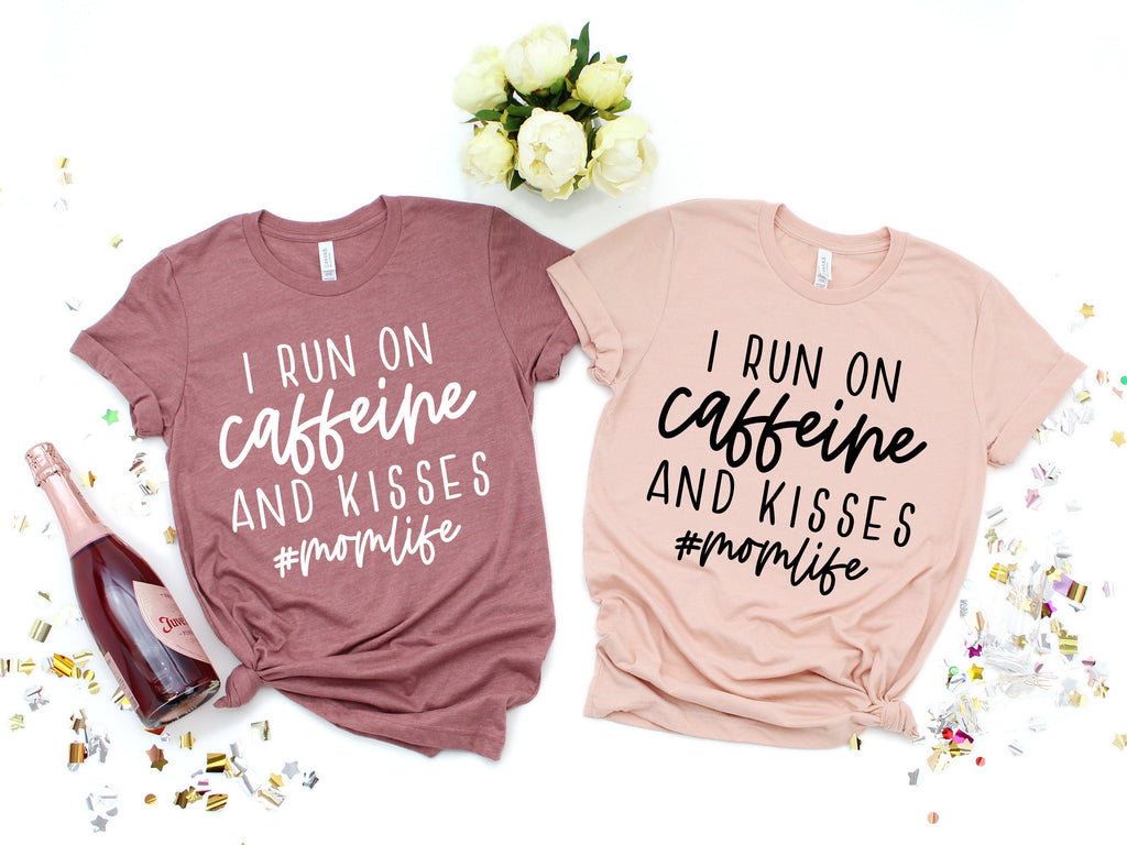 Caffeine & Kisses Mom Shirt - Funny Mama Tee