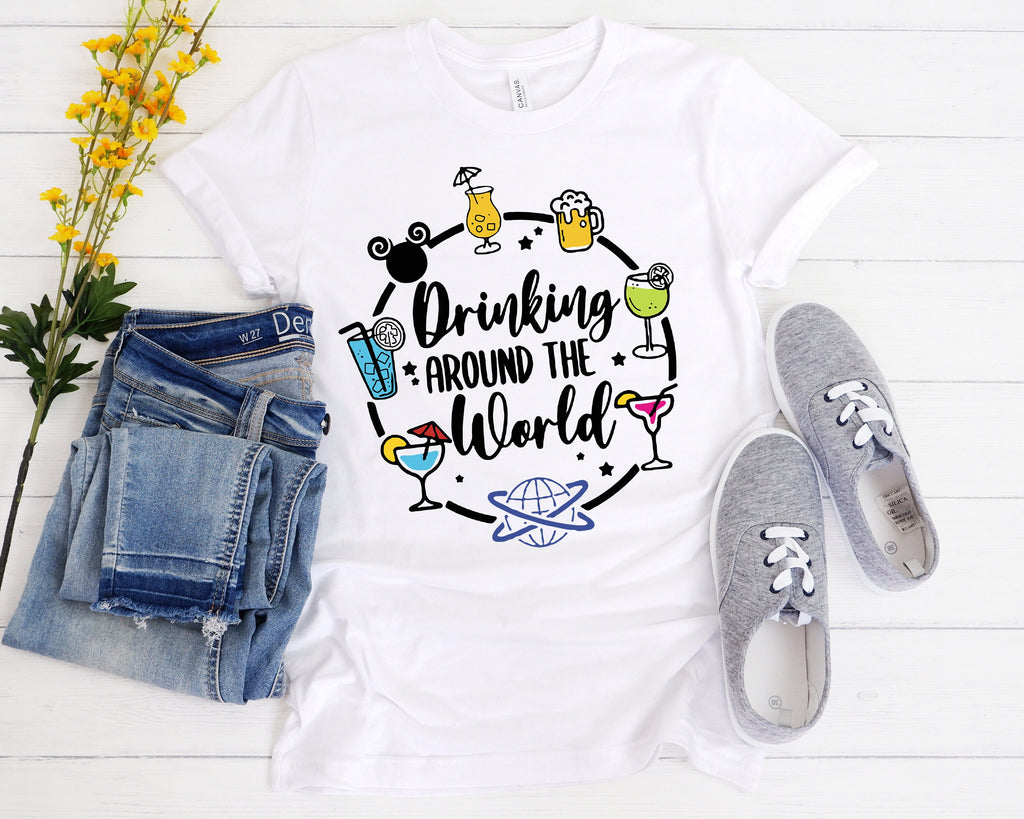Drinking Around The World Shirt: Epcot Vacation Tee