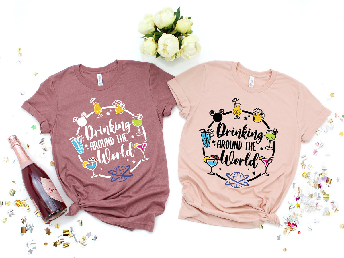 Drinking Around The World Shirt: Epcot Vacation Tee