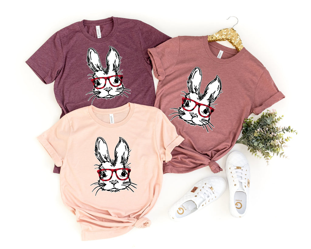 Easter Bunny with Glasses Shirt, Cute Easter Tee