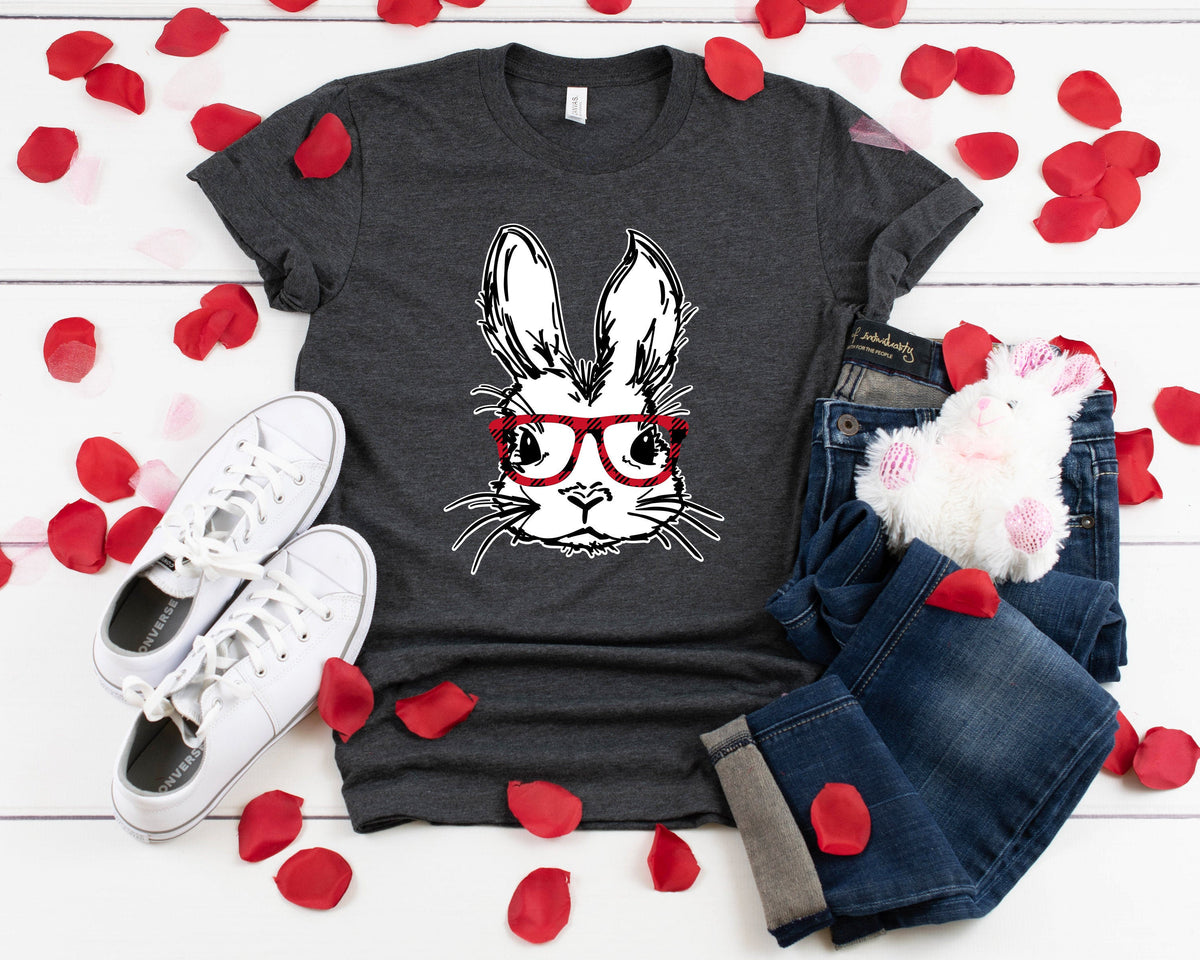 Easter Bunny with Glasses Shirt, Cute Easter Tee