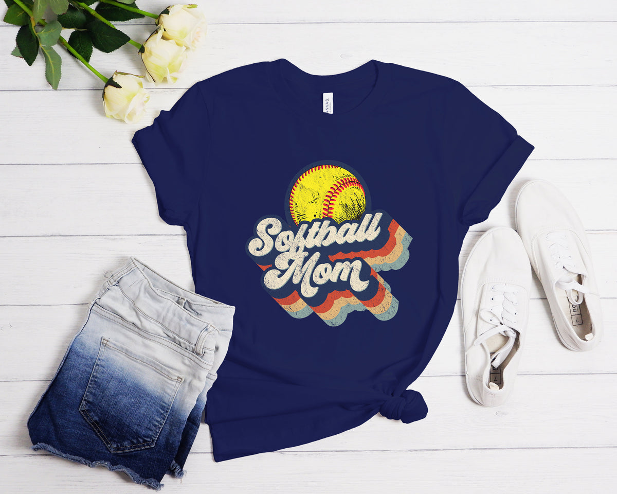 Retro Softball Mom Shirt: Vintage Style T-Shirt