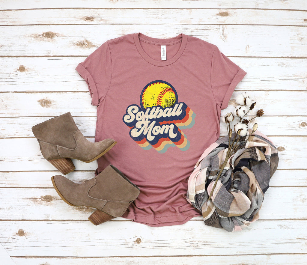 Retro Softball Mom Shirt: Vintage Style T-Shirt