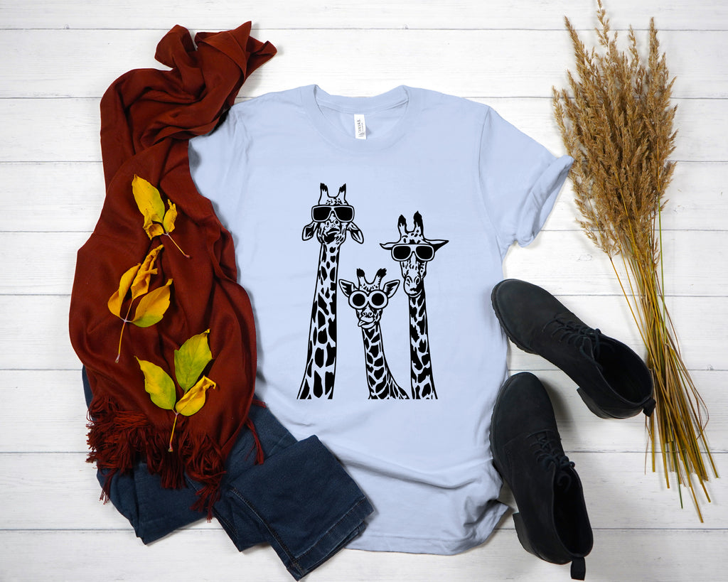 Giraffe Family Matching Shirt: Animal Print Graphic Tee