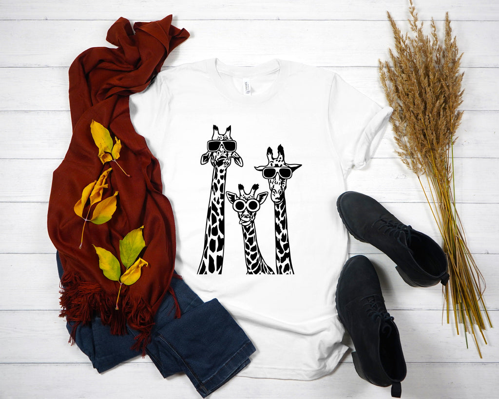 Giraffe Family Matching Shirt: Animal Print Graphic Tee